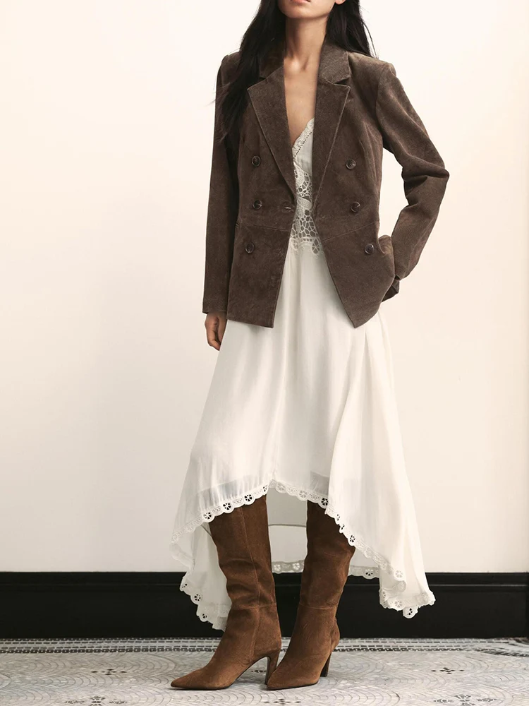 

Новая женская мода в европейском стиле, универсальный темпераментный однотонный свободный классический пиджак с воротником