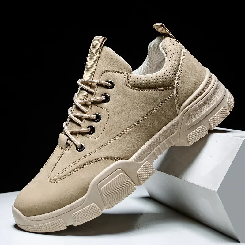 Men Vulcanized Shoes 2024 Fashion Casual Platform Sports Lace Up Oxford Outdoor Jogging Safety Flat Men Shoes Zapatillas Hombre