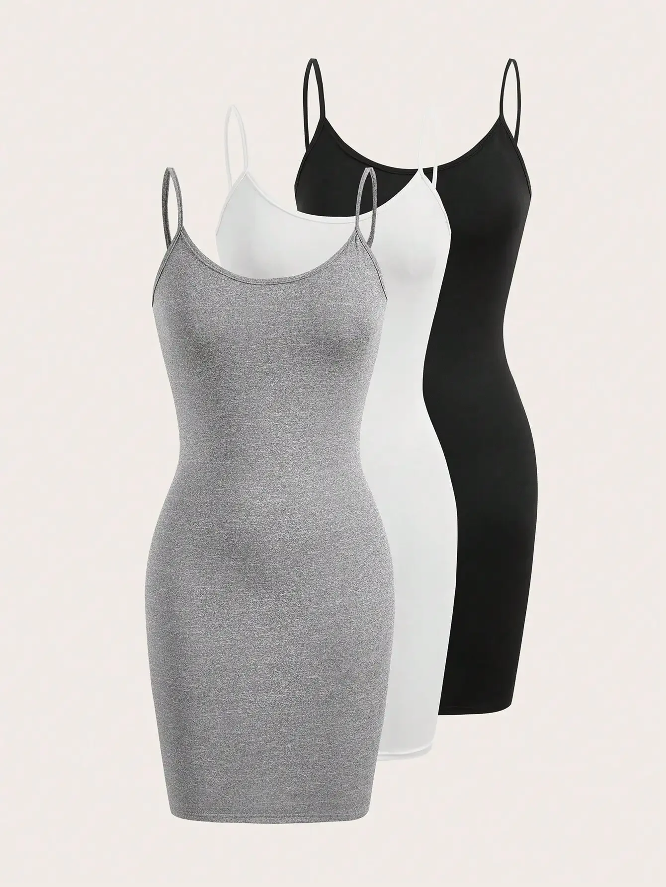 

2024 New Fashion Design Women's Dress Slim Fit Thin Shoulder Strap Versatile Mini Skirt Three piece Set with Multiple Colors to