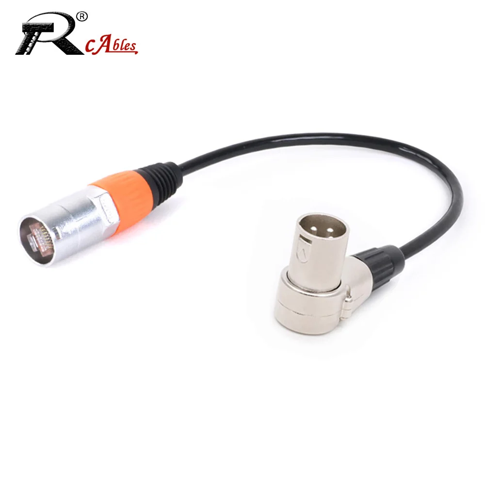 

XLR to RJ45 Adapter Indoor&Outdoor Ethernet Extension Cable,Right Angle 3Pin XLR Male to UTP RJ45 CAT5 Network Transmission Cord