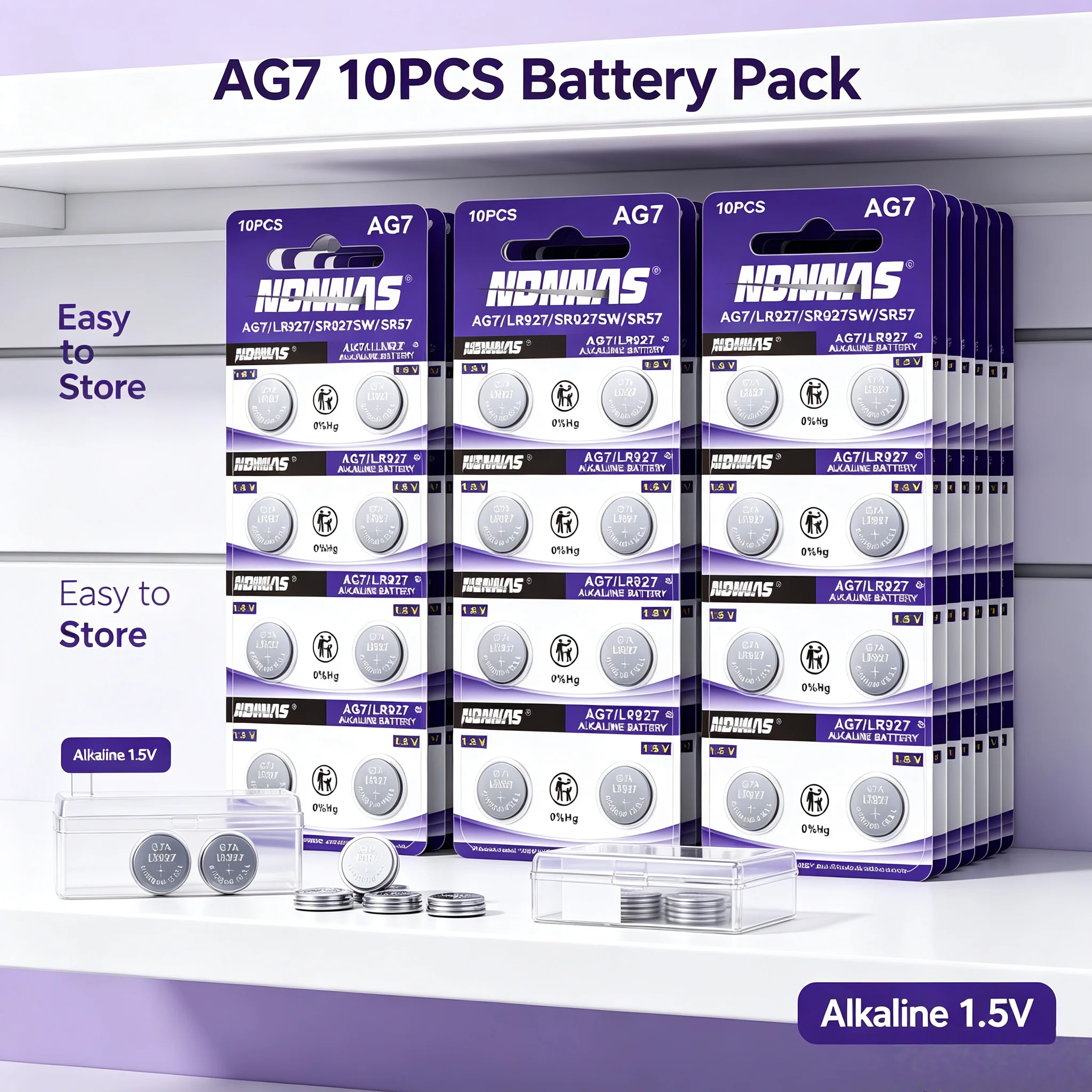 5-100Pcs AG7 LR927 1.5V Alkaline Button Cells SR927SW 395 399 bateria pilas for Watch Toys & Remote Control