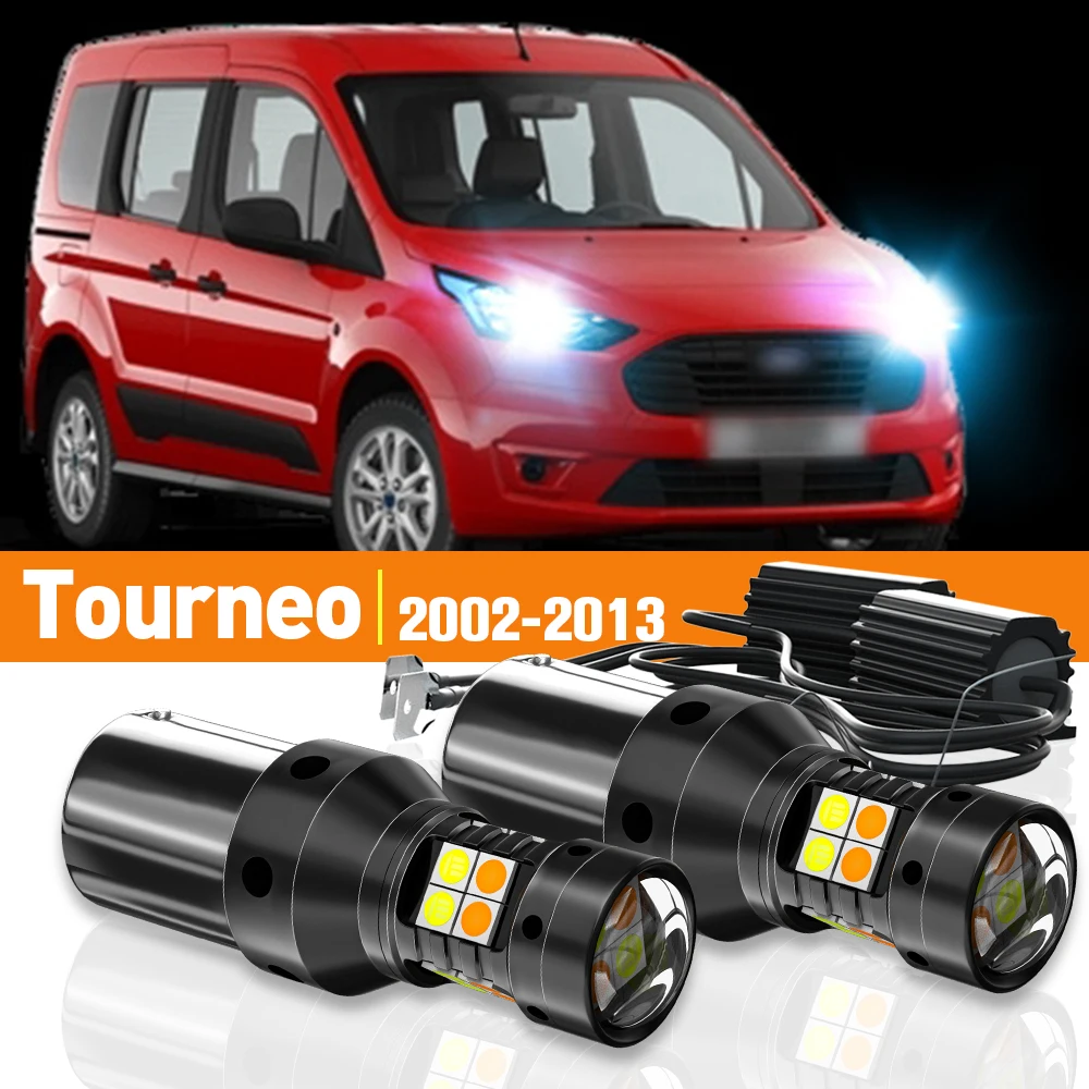 

2x LED Dual Mode Turn Signal+Daytime Running Light DRL For Ford Tourneo 2002-2013 2006 2007 2008 2009 2010 Accessories Canbus