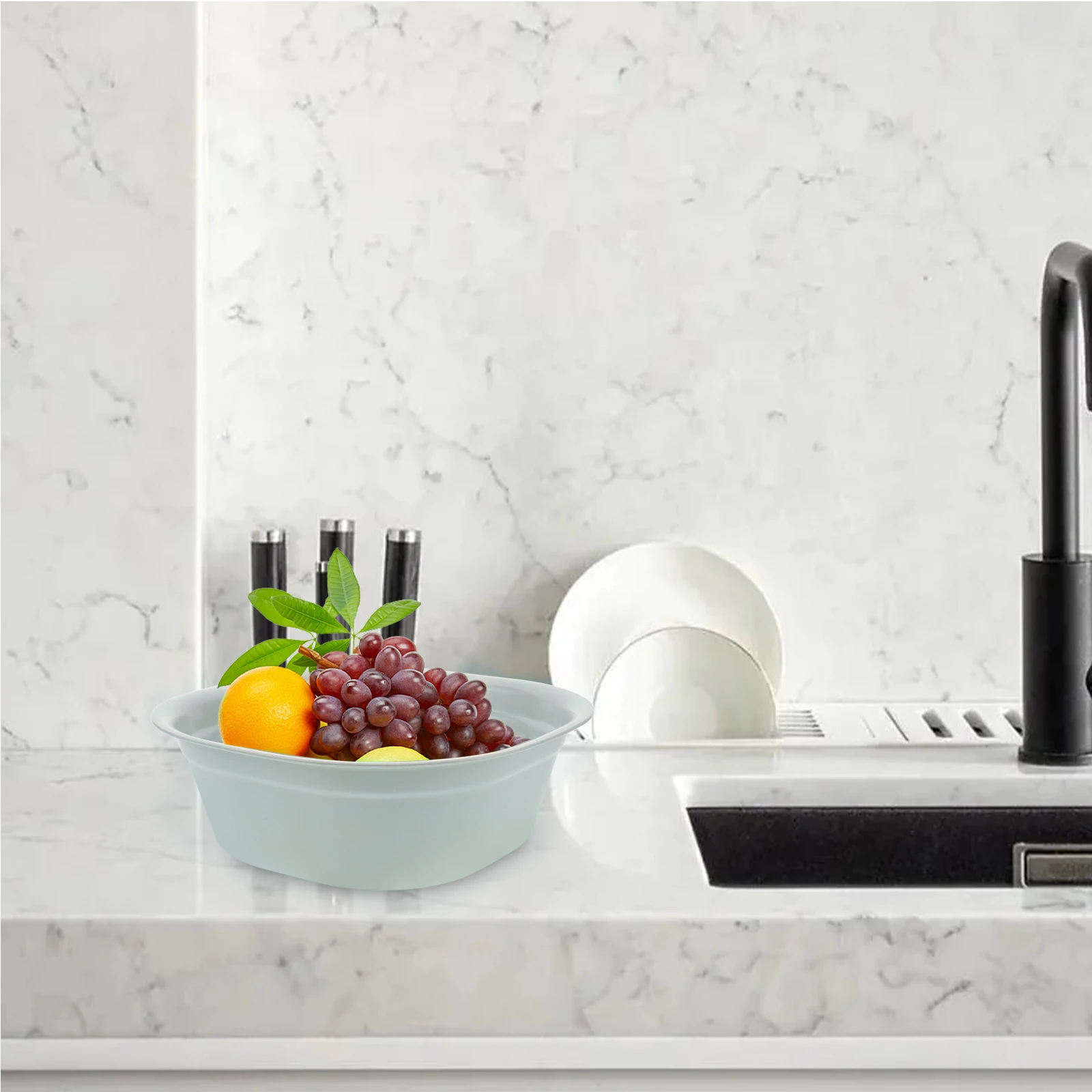 

Plastic Wash Basin for Dishes Laundry Tub Footbath Sink Kitchen Dirty Clothes Dishpan Baby Bottles Hand Sturdy Square Space