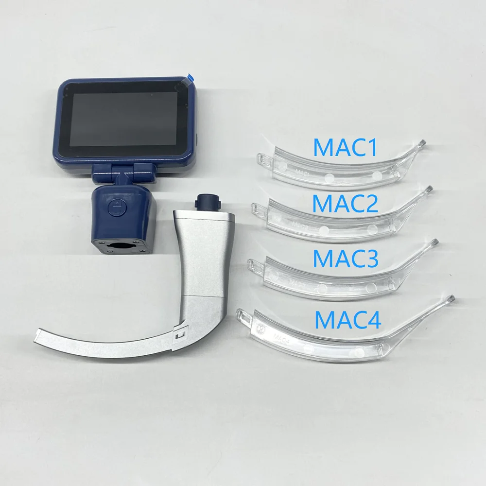 3 inch Screen High-Definition Digital Video Laryngoscope with 4 PCS Disposabl Blades Suitcase Include