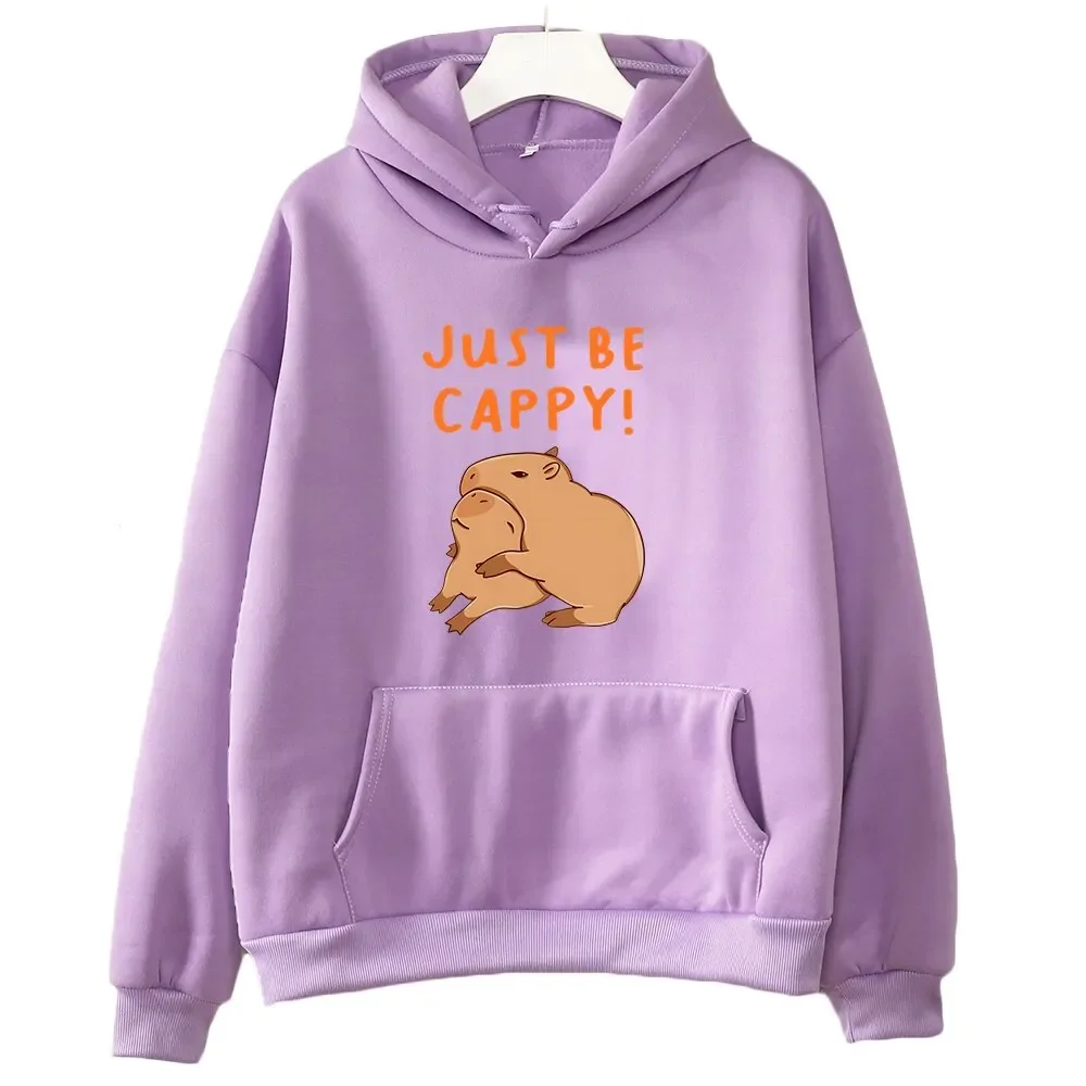 Capybara Just Be Cappy Hoodies Letter Print Sweatshirts baby boys clothes Autumn/Winter kids Clothes girl Cartoon Kawaii Graphic