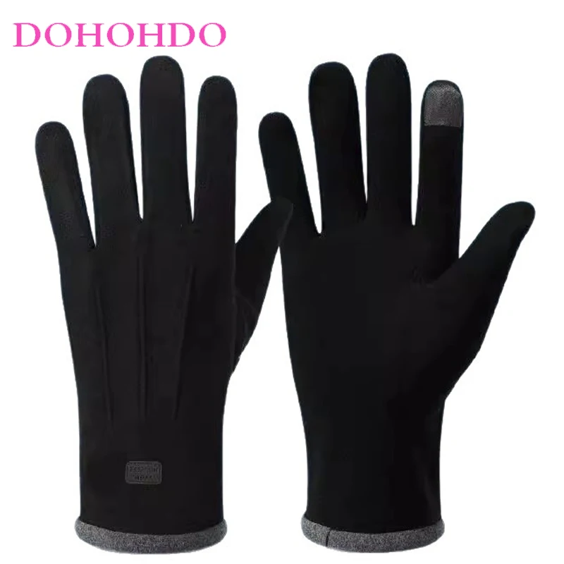 

Gloves Female Autumn Winter Touch Screen Thickened Black Gloves Outdoor Cycling Velvet Windproof Sports Motorcycle Gloves Male