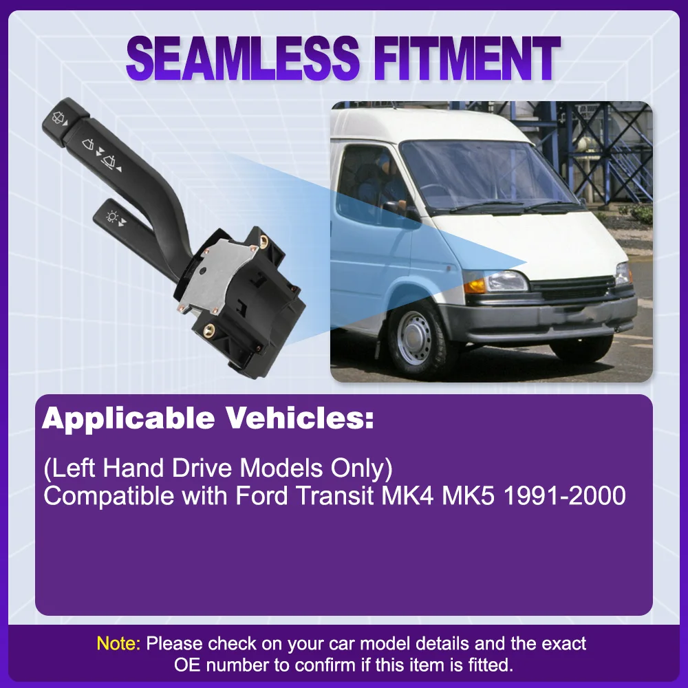 

95VB-11K665-AA, 95VB11K665AA 12 Pin Car Light Wiper Control Stalk Column Switch for Ford Transit MK4 MK5 1991-2000