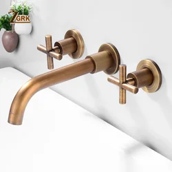 Bad Wastafel Mengkraan Chroom Antiek Messing Badkamer Wastafel Mengkraan Kraan Wandmontage 3 Pcs Zwart Kraan Dual Handle sink Tap