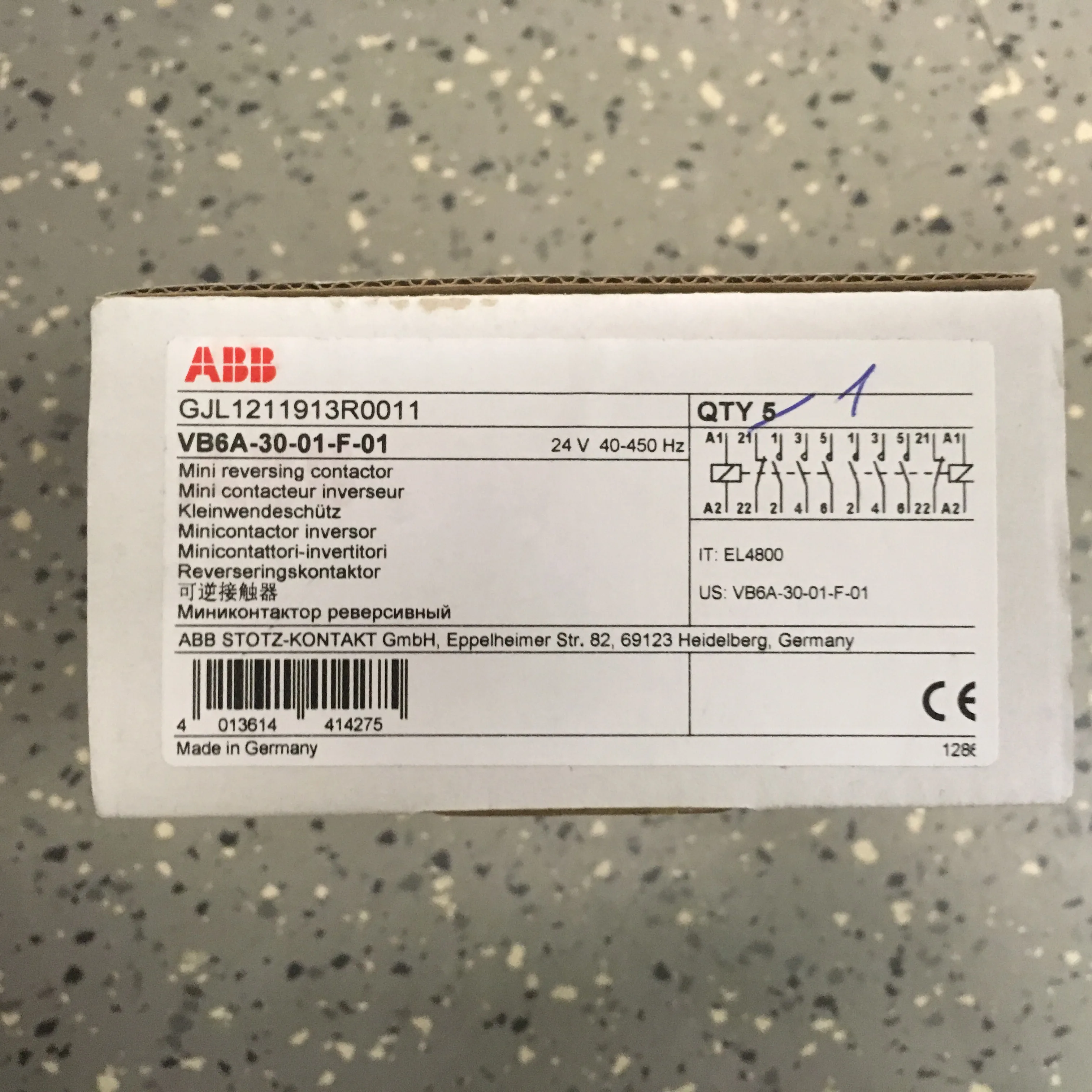 Brand New Original Genuine ABB Miniature Relay VB6A-30-10-F/VB7A-30-10-F