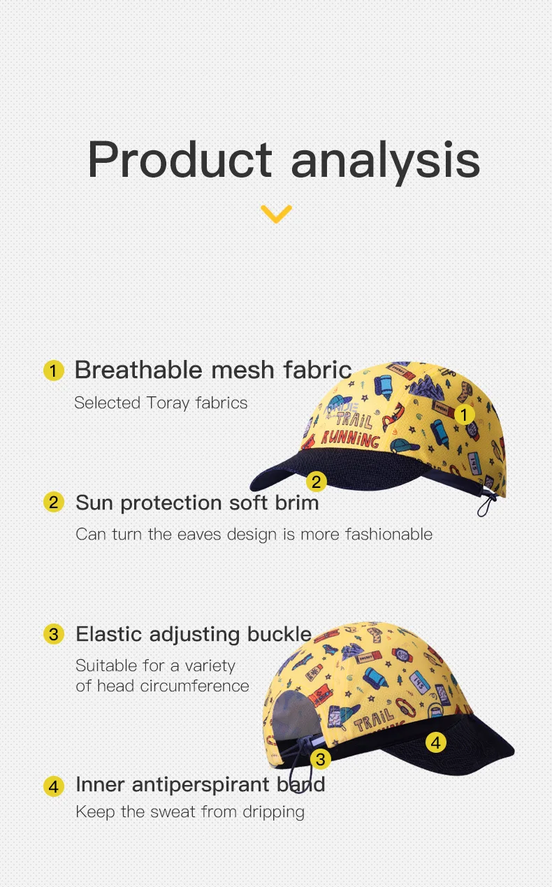 AONIJIE E4607 Colorful Folding Sports Floppy Cap Quick Drying Soft Visor Hat For Running Cycling Daily Fit 54-58cm Size