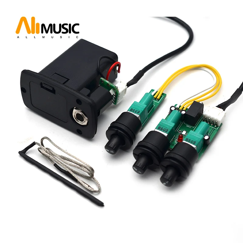 3 Band Acoustic Classical Guitar Equalizer Guitarra EQ Preamp Concise Bass Tone Volume adjustable Violao Pickup Drop Shipping