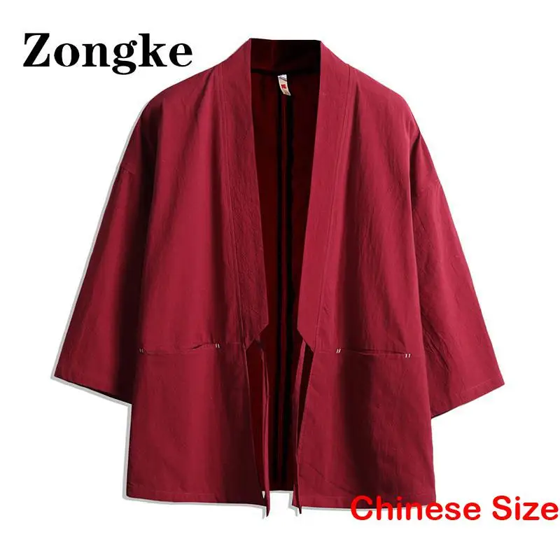 Solid Men's Kimono for Man Cardigans Cardigan Japanese Fashion Korean Clothes Japan Asian Style Haori 5XL 2024 Summer