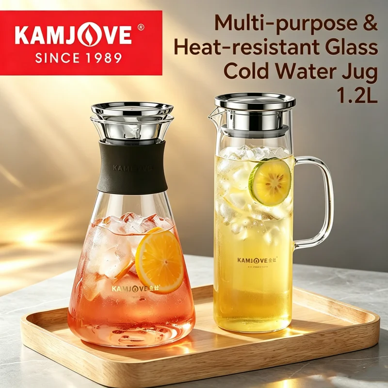 Coffee Tea Flower - KAMJOVE 1.2L Transparent Glass Tea Pot