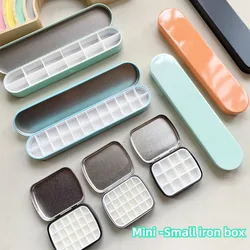 12/24color Long Strip Macaron Watercolor Paint Subpackage Iron Box Art Student Outdoor Sketch Painting Portable Art Supplies