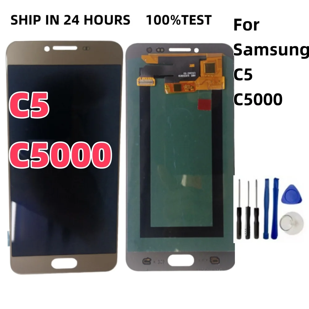 Nueva prueba de pantalla LCD OLED C5 de 5,2 pulgadas para SAMSUNG Galaxy C5 LCD C5000 pantalla LCD pantalla táctil digitalizador piezas de repuesto