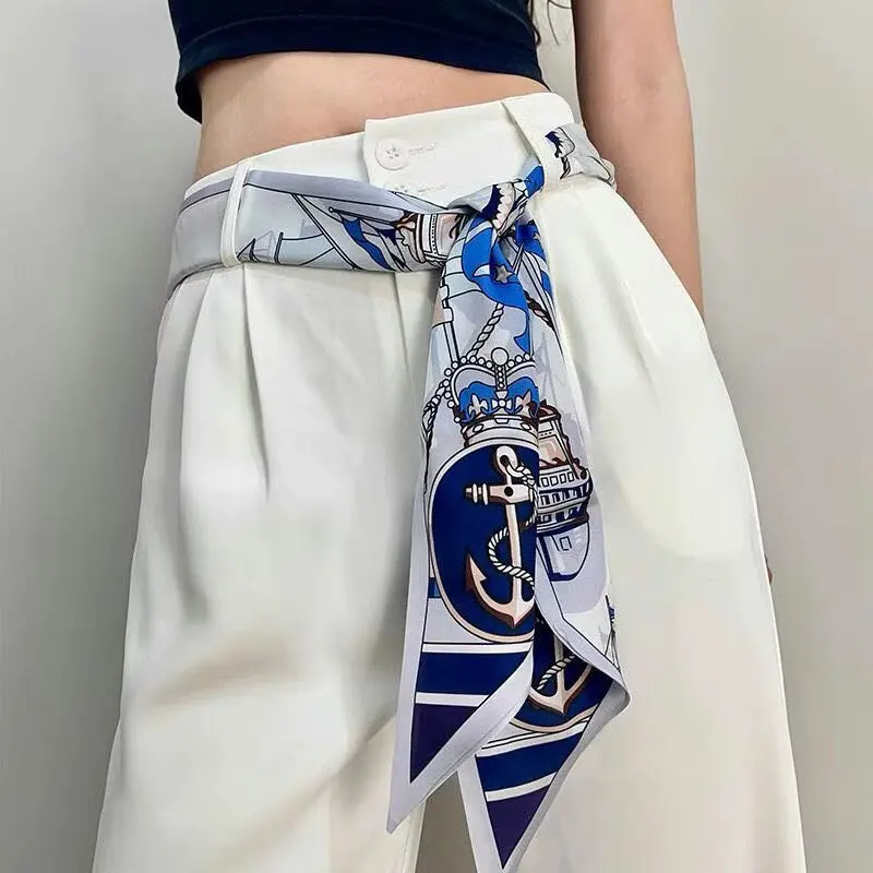 "وشاح طويل رقيق مع حزام - شريط شعر نسائي متعدد الاستخدامات، إكسسوار شعر فاخر وشريط للرقبة" #3