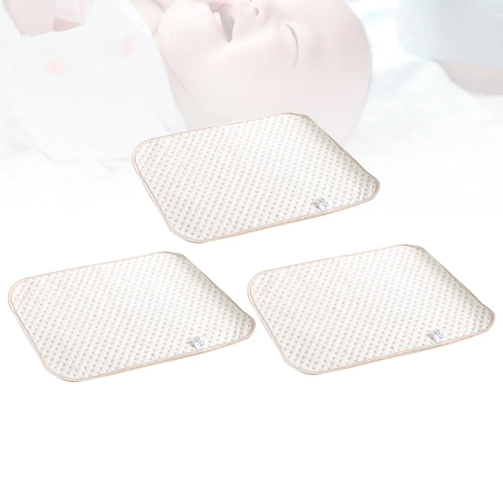 3 قطع من وسادات سرير حفاضات الأطفال المقاومة للماء من القطن الناعم القابل للتنفس ماصة، ملاءات واقية لحديثي الولادة #6