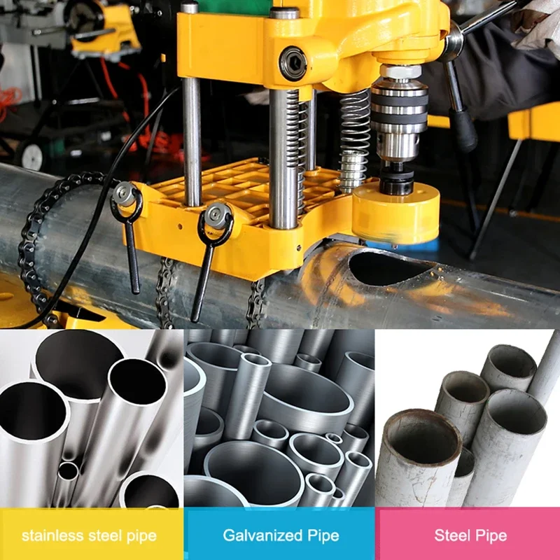 ماكينة فتح الأنابيب الكهربائية الصغيرة بقدرة 1500 وات ماكينة ثقب الأنابيب المجلفنة ماكينة ثقب الأنابيب من الفولاذ المقاوم للصدأ هيدرولي عالي الطاقة