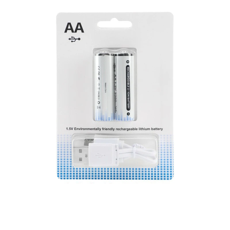 

USB Rechargeable AA Battery 1.5V 2200/2500mWh Lithium Type-C AA Batteries for Remote Control Toys Mouse Keyboard Flashlight