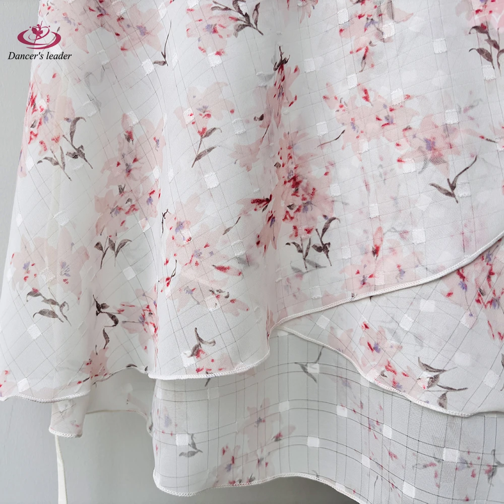 تنورة باليه بأربطة، تنورة رقص نسائية بيضاء زهرية وردية، تنورة ممارسة الجمباز، ملابس نسائية للبالغين، تنورة غنائية