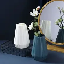 Modern Origami Plastic Vase for Artificial Flowers, Faux Flowers, Fake Flowers – Morandi Living Room Decoration, Home Ornament