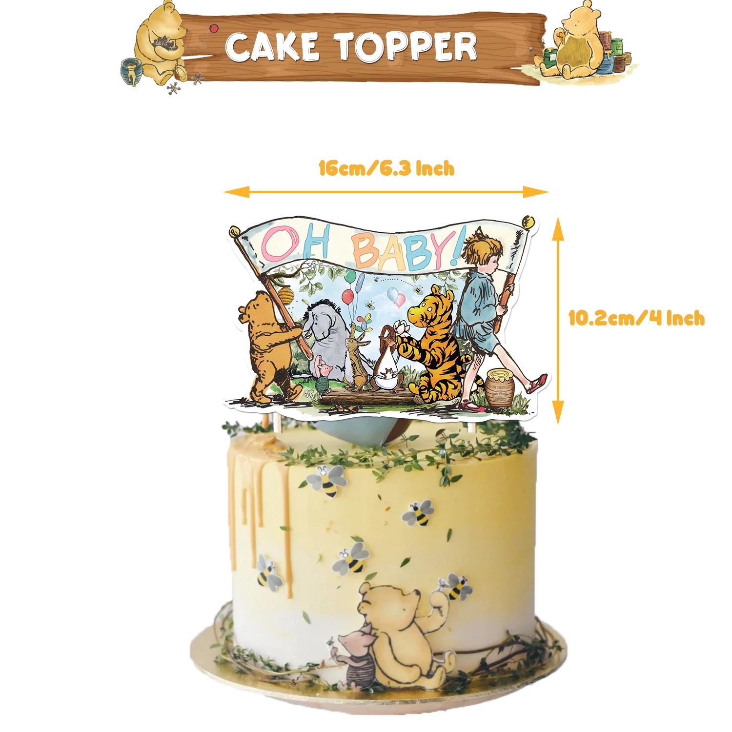 Winnie Puuh Geburtstagsdekoration Puuh-Bär Teller Tischdecken Servietten Banner Becher Kindergeburtstag Geschenke Babyparty