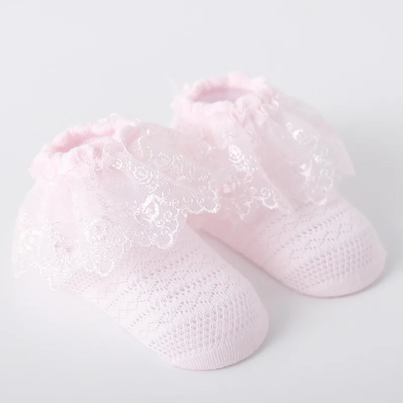 Newborn Baby Girls Socks Kids Girl Frilly Lace Tutu Socks Cotton Children Dance Princess Sock Flowers Ruffled Solid Ankle Socks