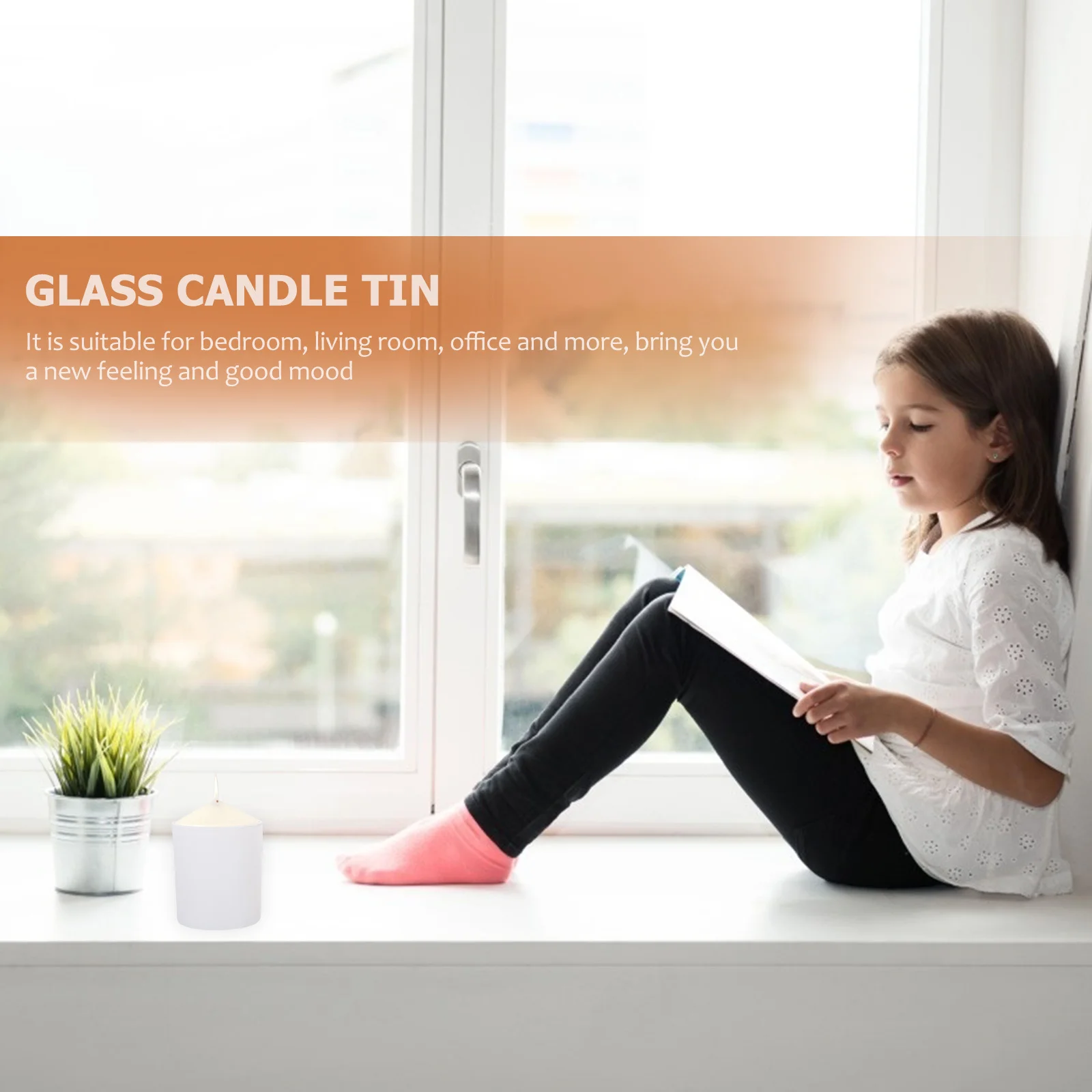 

4Sets DIY Jar Set Premium Quality Glass Tins for Scented Making Artistic Decorative Holder for Living Room Bedroom