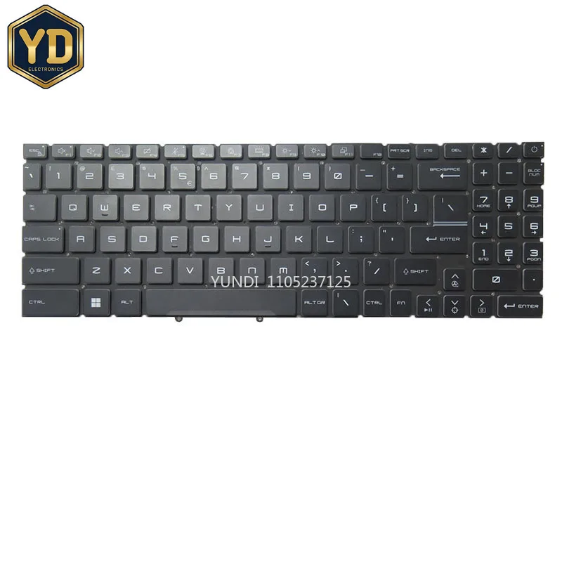 YD 4-zone RGB Backlight Keyboard For MSI Bravo 17 D7VEK D7VFK D7VFKP Katana 15 B12U B12V B13U B13V English US Black No Frame New