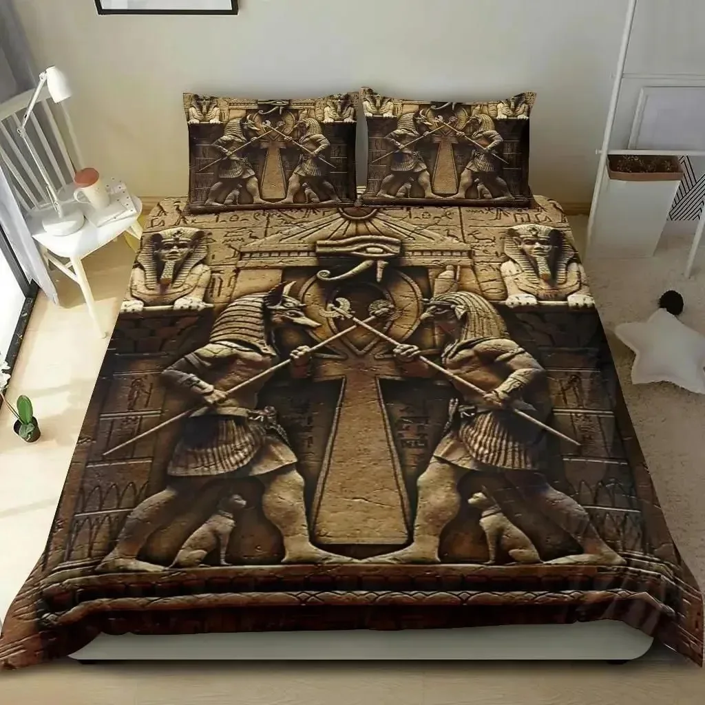 Ancient Egypt Anubis 3D NEW Duvet Cover Pillowcase Bedding Set Adult Boy Girl Bedroom Decoration Children Single Double Large