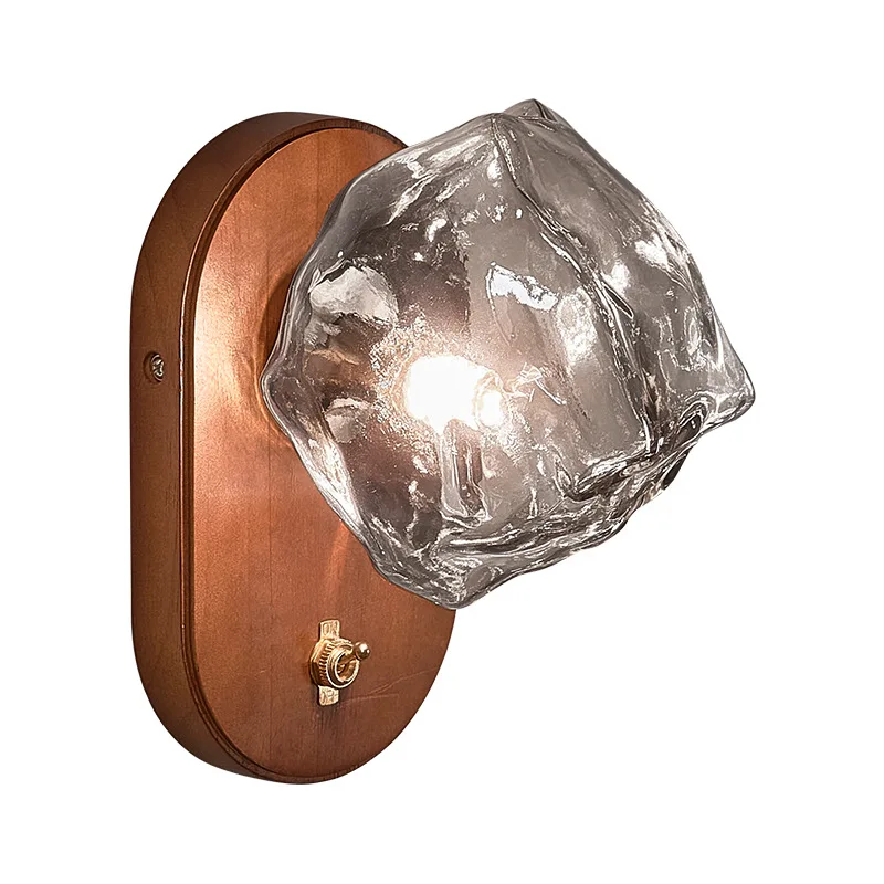 

Medieval style bedside wall lamp retro creative ice cube simple, living room entrance road decoration