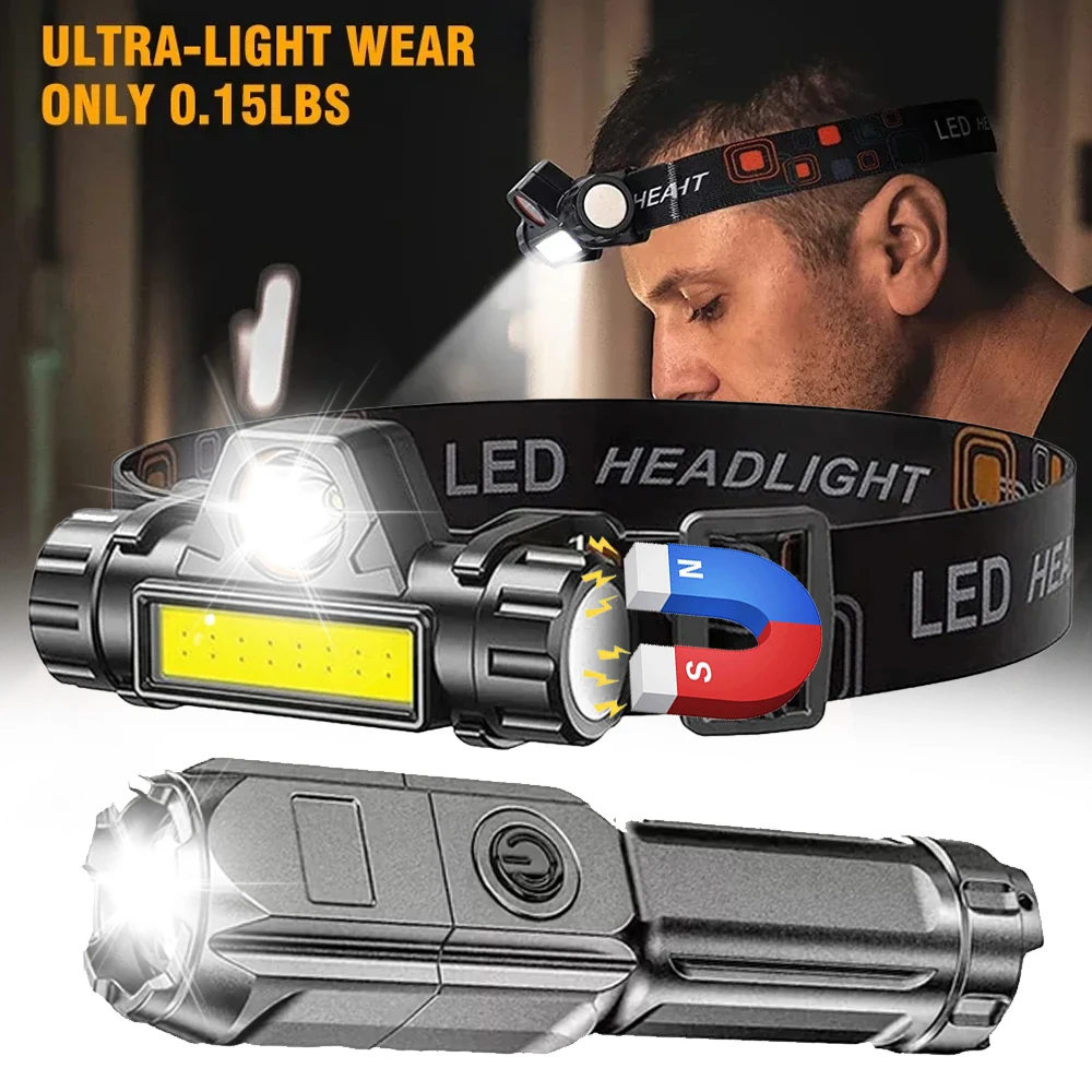 Super Bright LED Flashlight Multi-Functional Rechargeable Torch Zoom 3 Modes Long Shot ABS Waterproof Strong Light For Outdoor