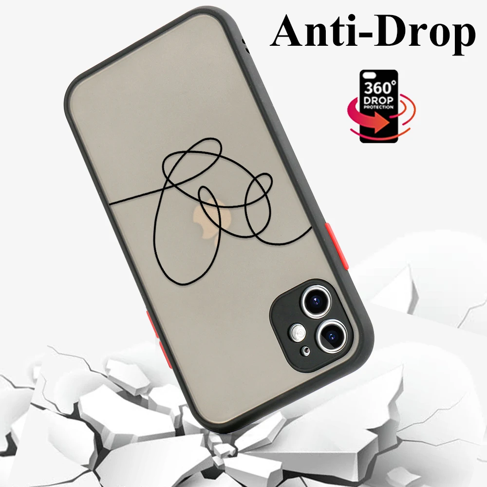 Abstract Face Line Case For Samsung A73 Fundas Galaxy A54 A53 A33 A13 A52 A52s 5G A51 A12 A32 A21S A22 A72 A71 A31  Matte Covers