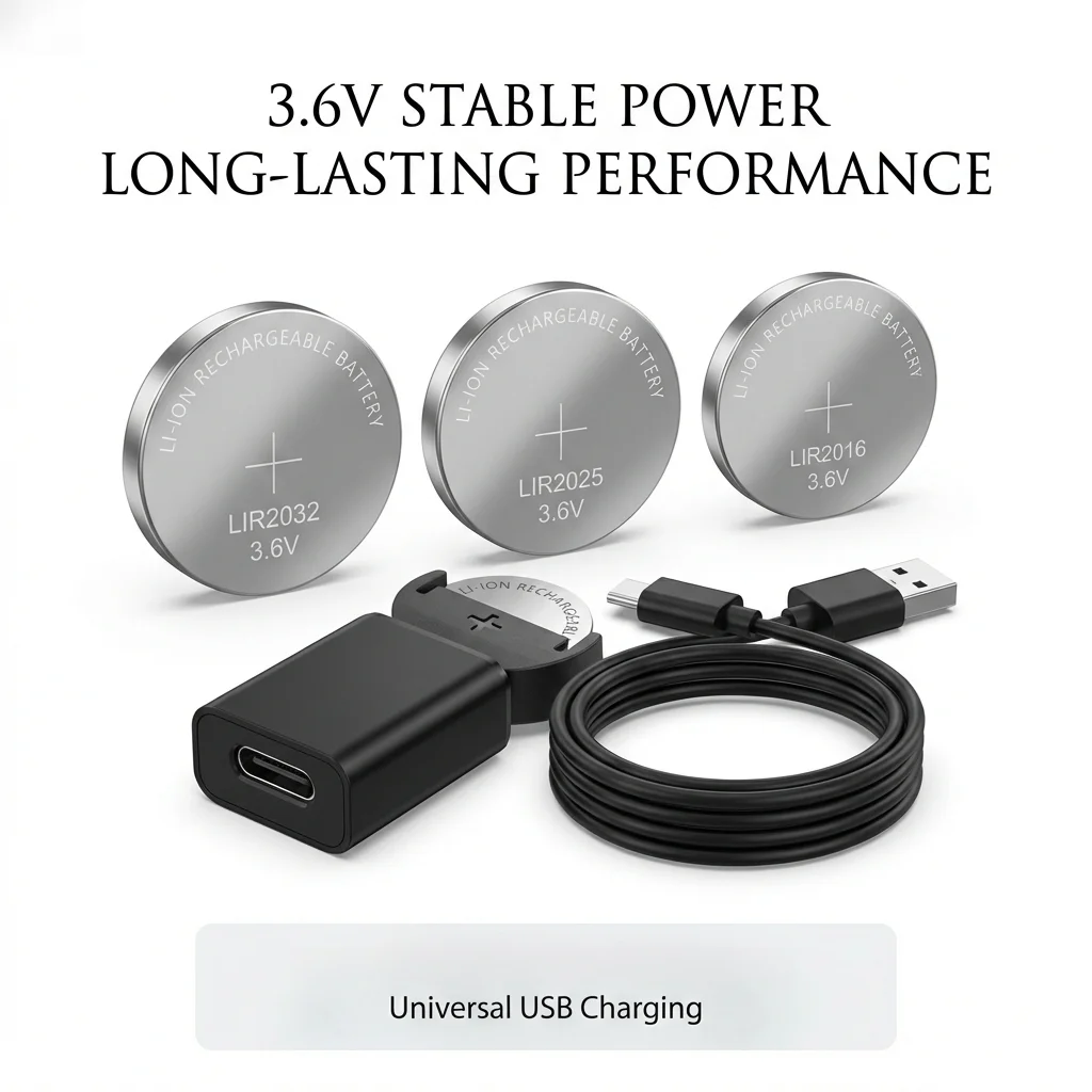 

New Long-Lasting C-Type Lithium Coin Rechargeable Button Cell Batteries LIR2032 LIR2032H LIR1632 LIR2025 LIR2016 with ChargerKit