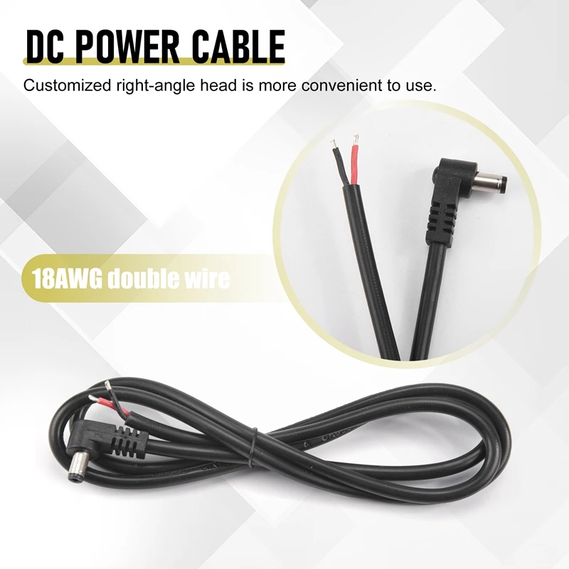 สายไฟ DC มุมขวาสําหรับ ICOM IC-705 Transceiver QRP DC Power Cable