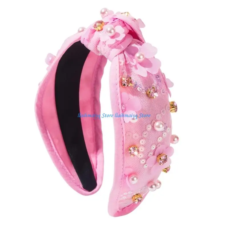 573B Luxurious Blingbling Headbands Eye-catching Headwear Shamrock Party Photo Props Women Headwear Cosplay Accessories