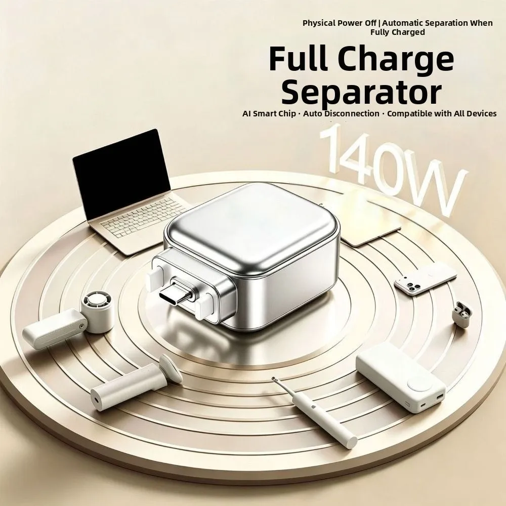 140W Auto Disconnect Charger Adapter Type-C Safety Auto Power Cut-Off Protectors Battery Health Overcharge Protection
