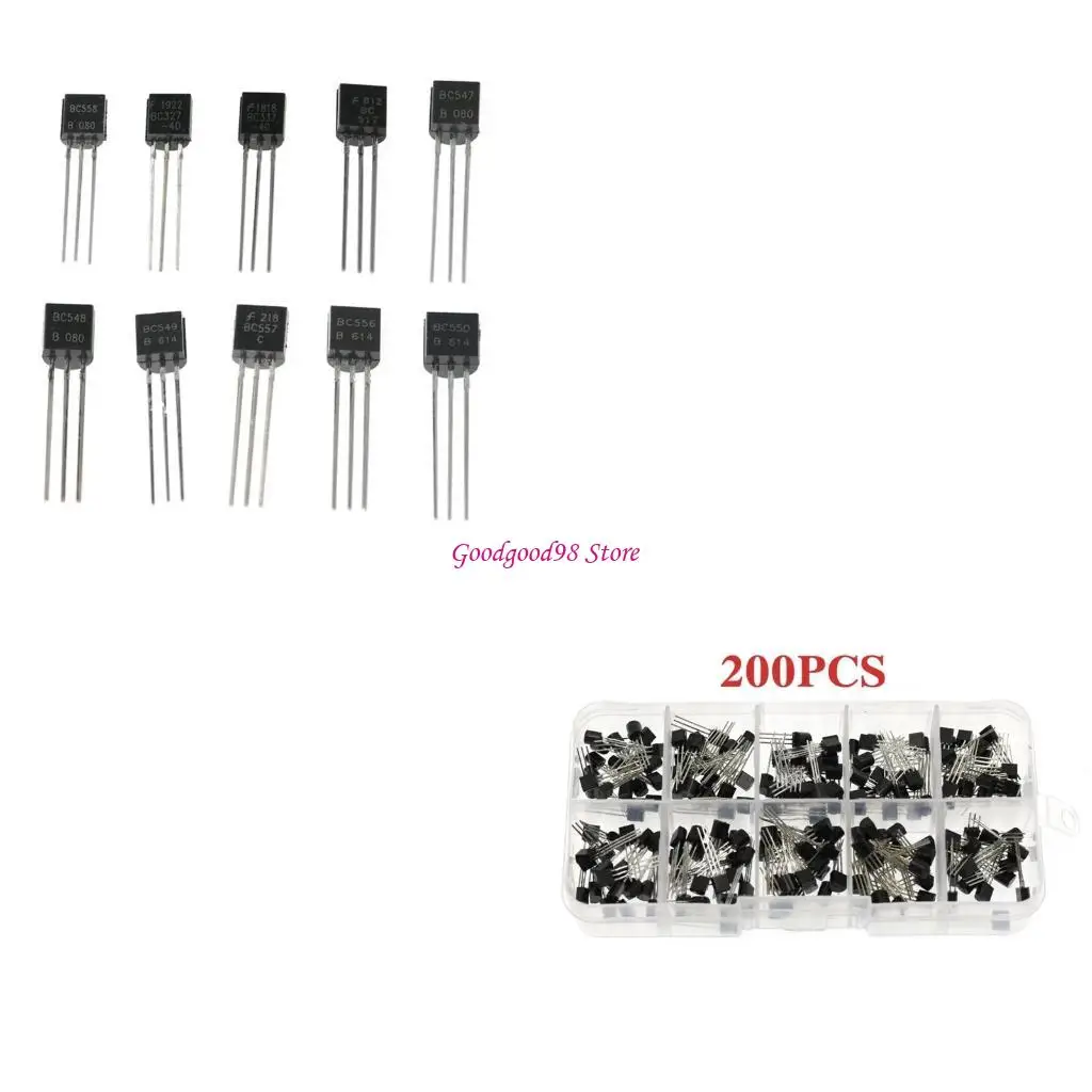

10 Values TO-92 Transistor Assortment Assorted BC550 BC556 BC557 BC558 BC547