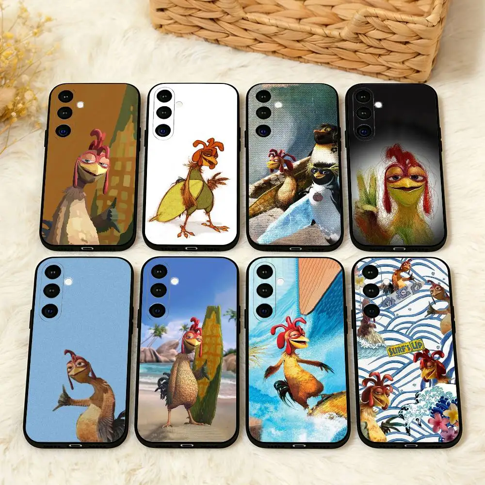 

FUNNY C-Chicken J-Joe Surf Phone Case For Samsung A73,A21s,A22,A31,A32,A52,A53,A71,A80,Soft Black Shell