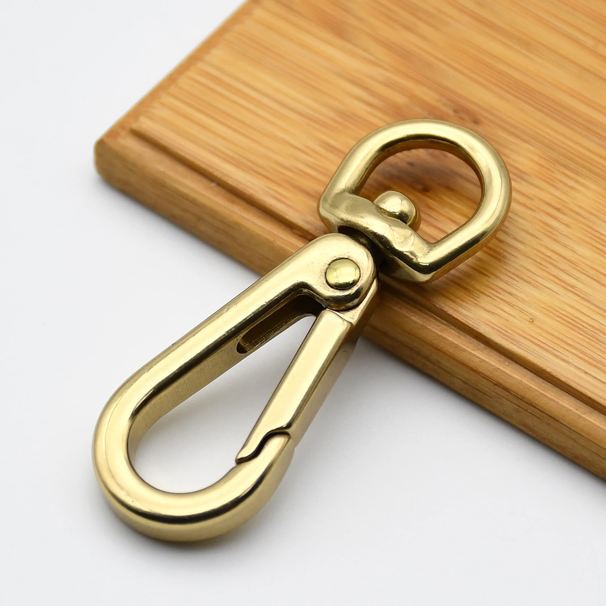 Brass Carabiner Snap Hook Trigger Clip Swivel Eye Buckle Leathercraft Bag Parts Keychain Dog Collar Lobster Clasp