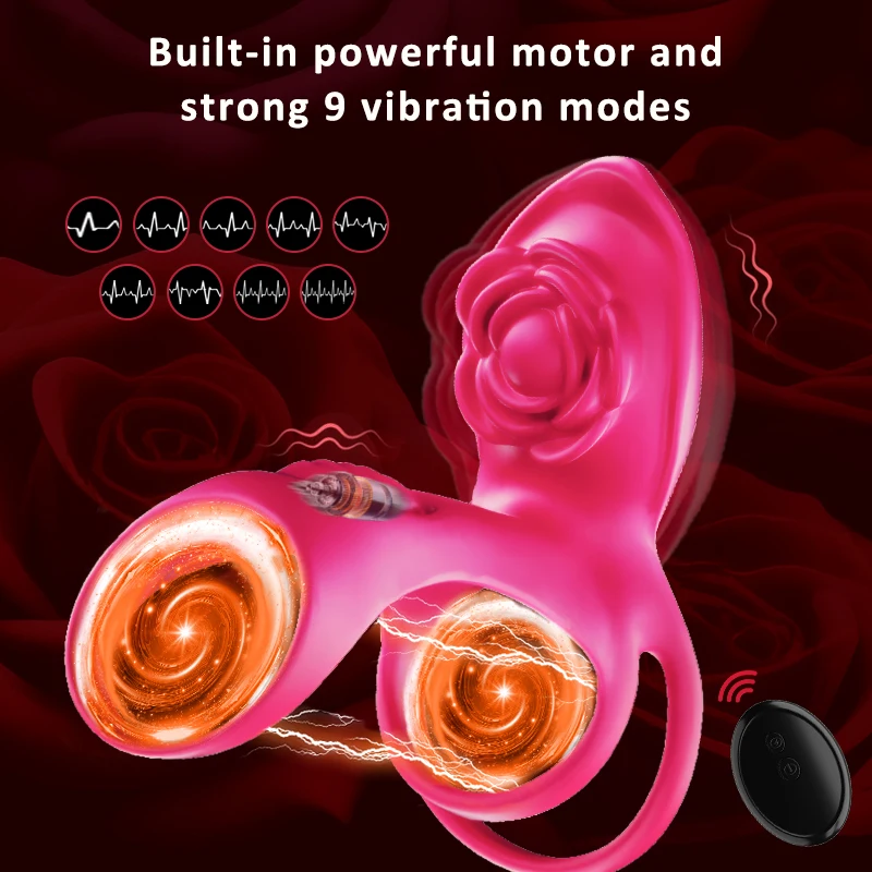 Anello vibrante per pene rosa Manica per pene Anello per pene Vibratore Coppie Giocattoli adulti del sesso per uomini Donne G Spot Clitoride Stimolatore anale