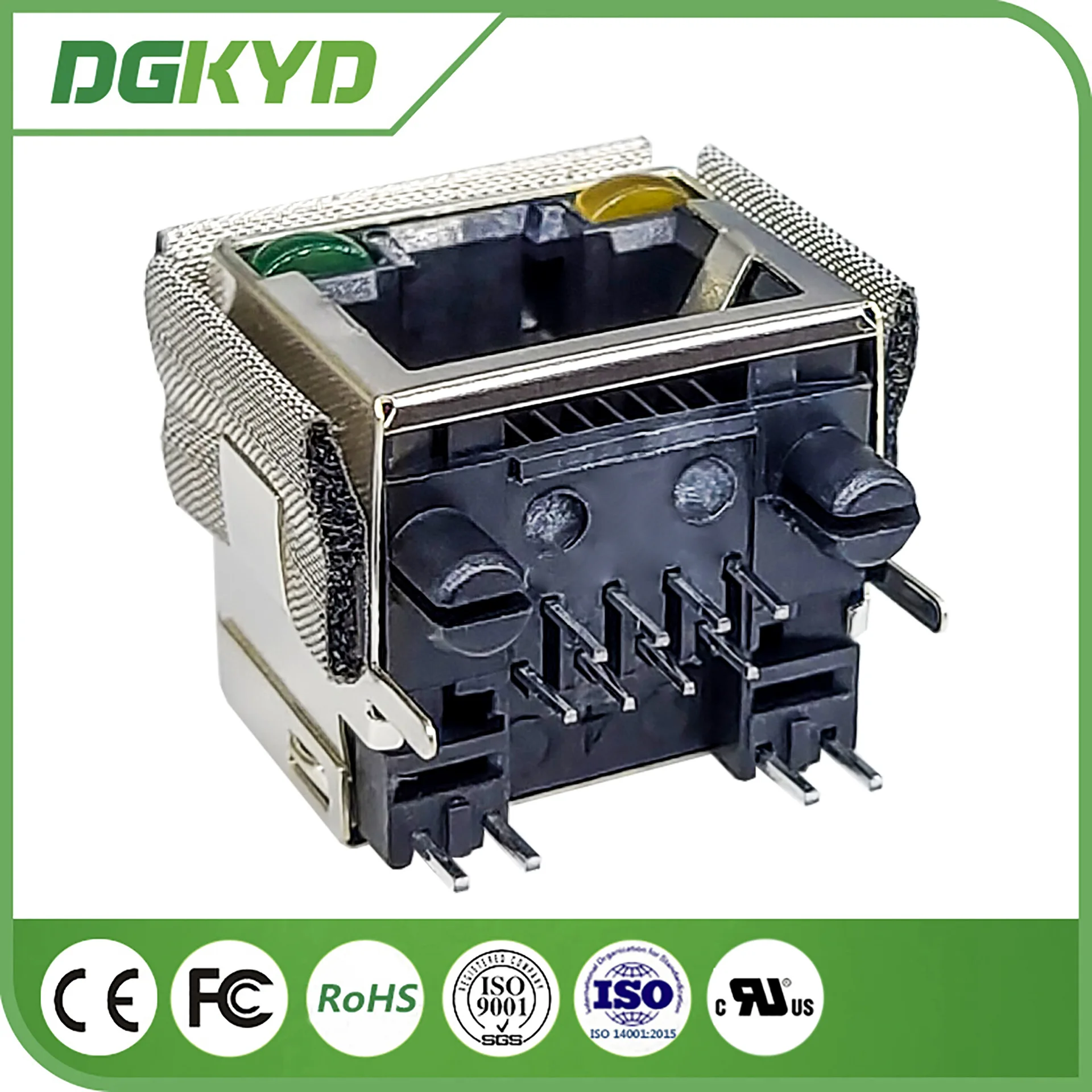 For RJ45 pass-through connector 8P8C with lamp and shield 50U interface DGKYD561188RB5A2DB7M