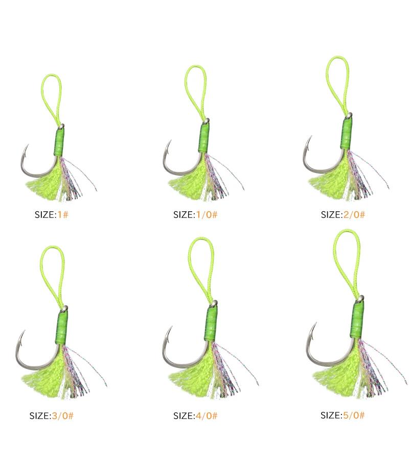 ZYZHE 3 Stück/Set Angelhaken JIG Assist Hooks Größe 1 # -1/0 # Hochkarbon-Stahlhaken für Salzwasser- und Süßwasser-Angeln, Köder-Assist-Haken – Detail 3