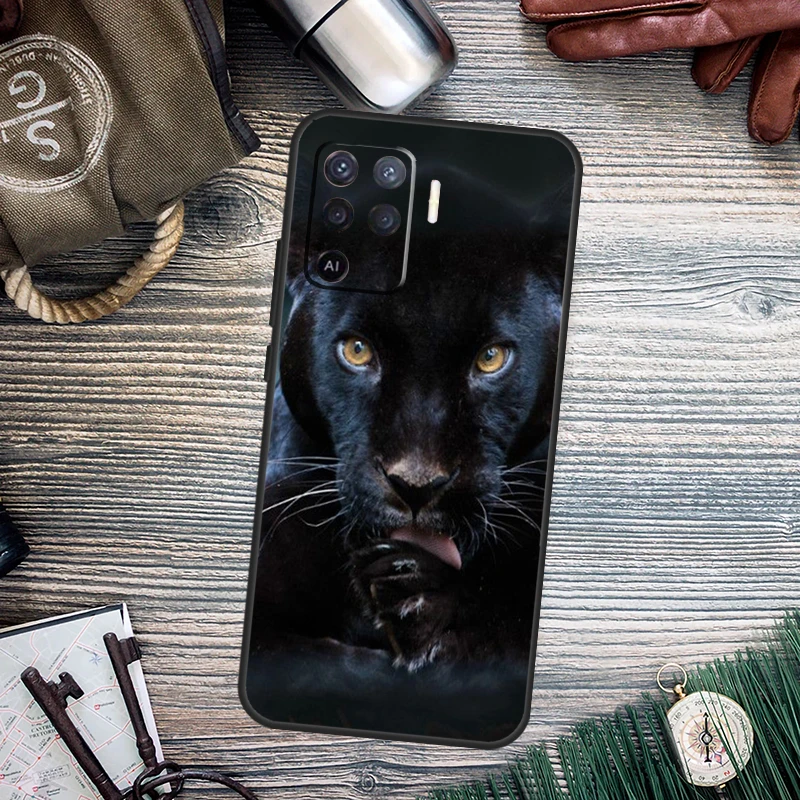 Cheetah Panther For OPPO A15 A16 A17 A76 A96 A77 A52 A72 A5 A9 A79 A58 A78 A98 A94 A74 A57S A54S A53S Case