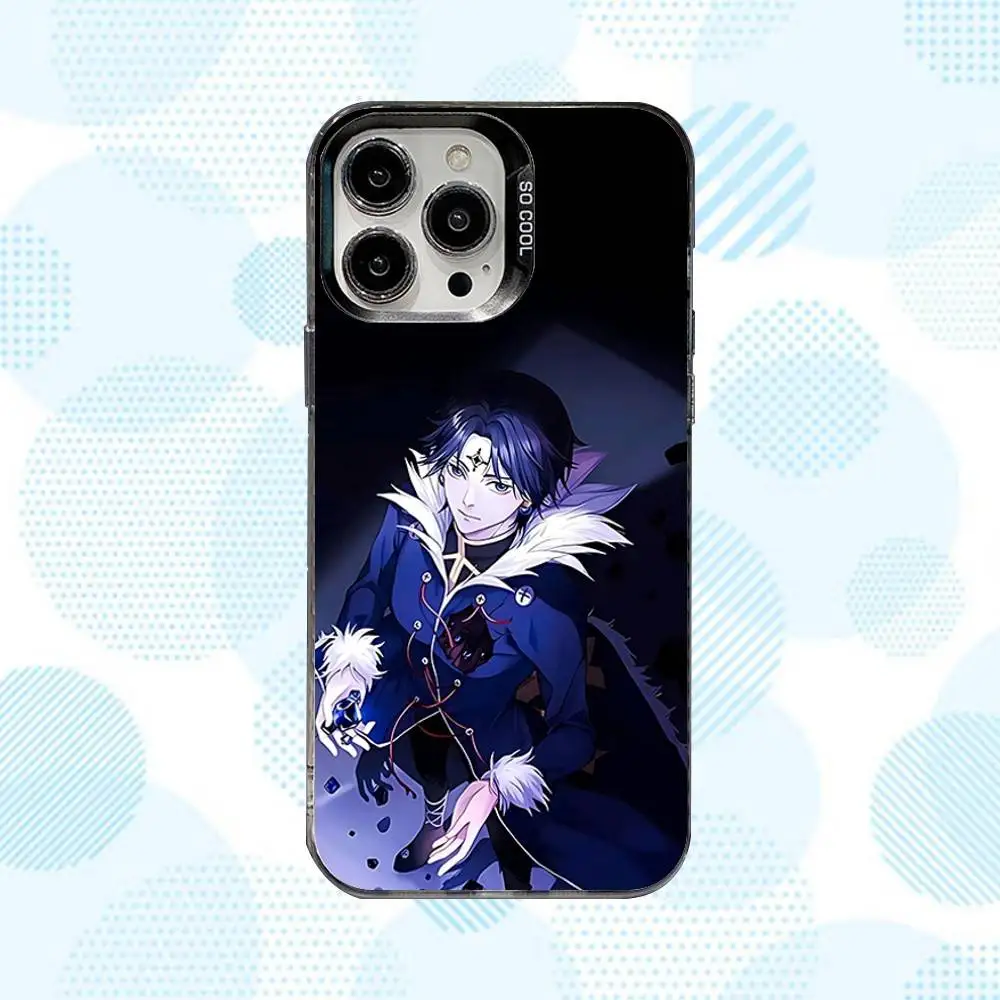حافظة هاتف C-Chrollo Anime L-Lucilfer لهاتف iPhone 16,15,14,13,12,11,Mini,Pro,SE,MAX غطاء أبيض غير لامع مقاوم للصدمات