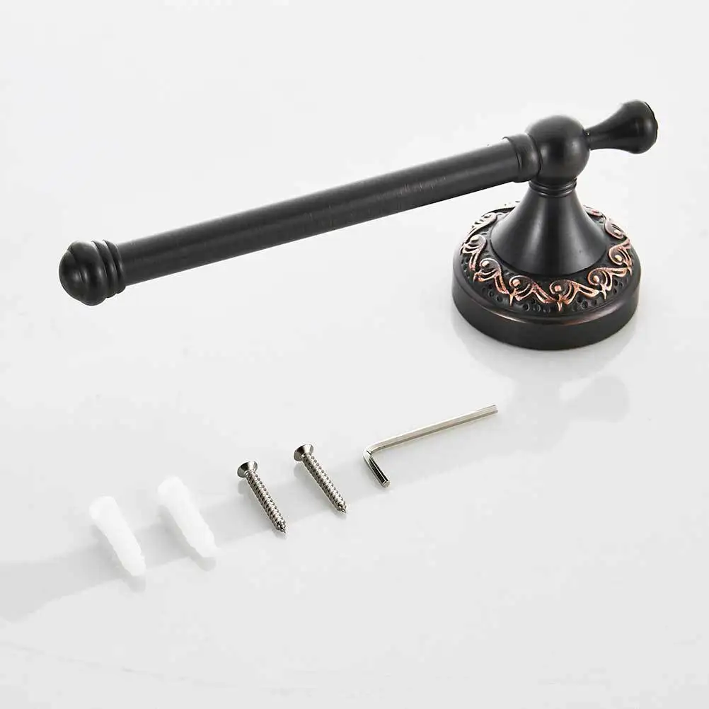

Brass Paper Storage Rack Retro Black Bronze Toilet Tissue Holder Bathroom Wall Mount Organizer Toilet Paper Holder