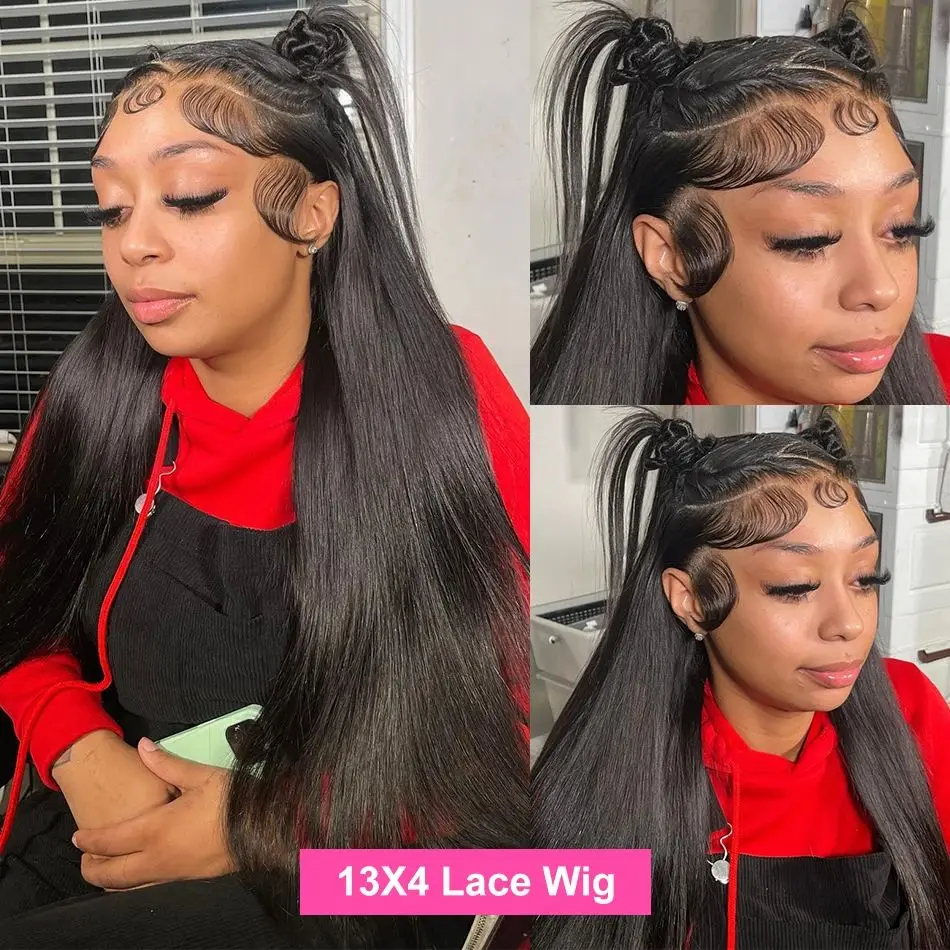 Transparent 13x6 Straight Lace Front 100% Natural Human Hair Wigs Remy Brazilian 13x4 Lace Frontal Full Wig For Women Choice