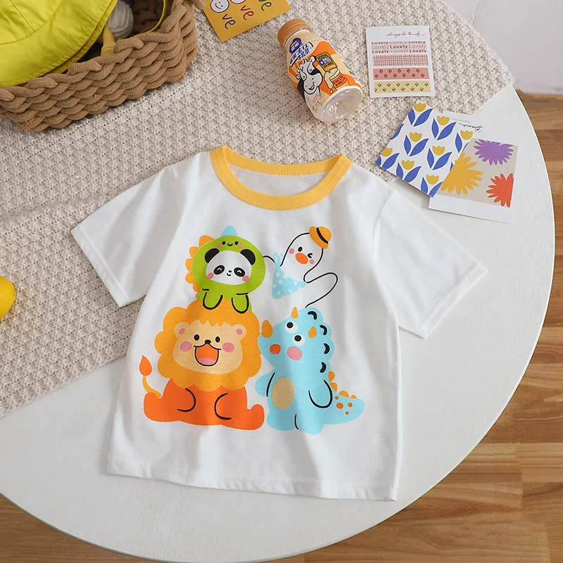 2024 Summer New in Kids Baby Boys girls Cute Clothing - Children Cartoon Cotton Top ,toddler Clothes Fashion T-shirts