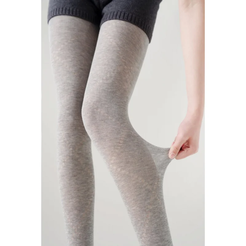 Women's Pantyhose Autumn Winter Hollow Diamond Pattern Hot Girl Style Spring Autumn Medium Thick Coffee Color Leggings