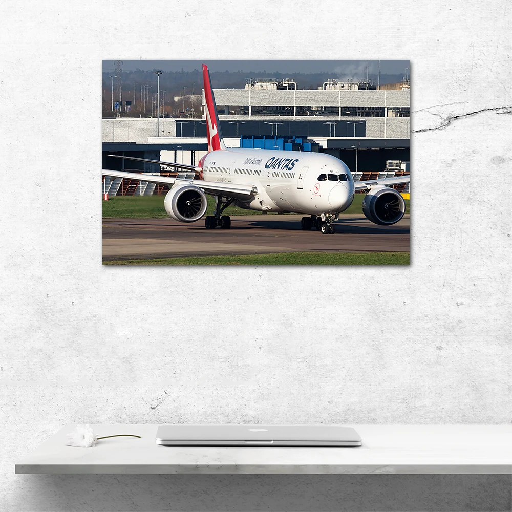 Boeing 787-9 Passenger Airplane Wall Art Canvas Painting Airliner Posters & Prints Pictures Room Home Decor Modern Decoration